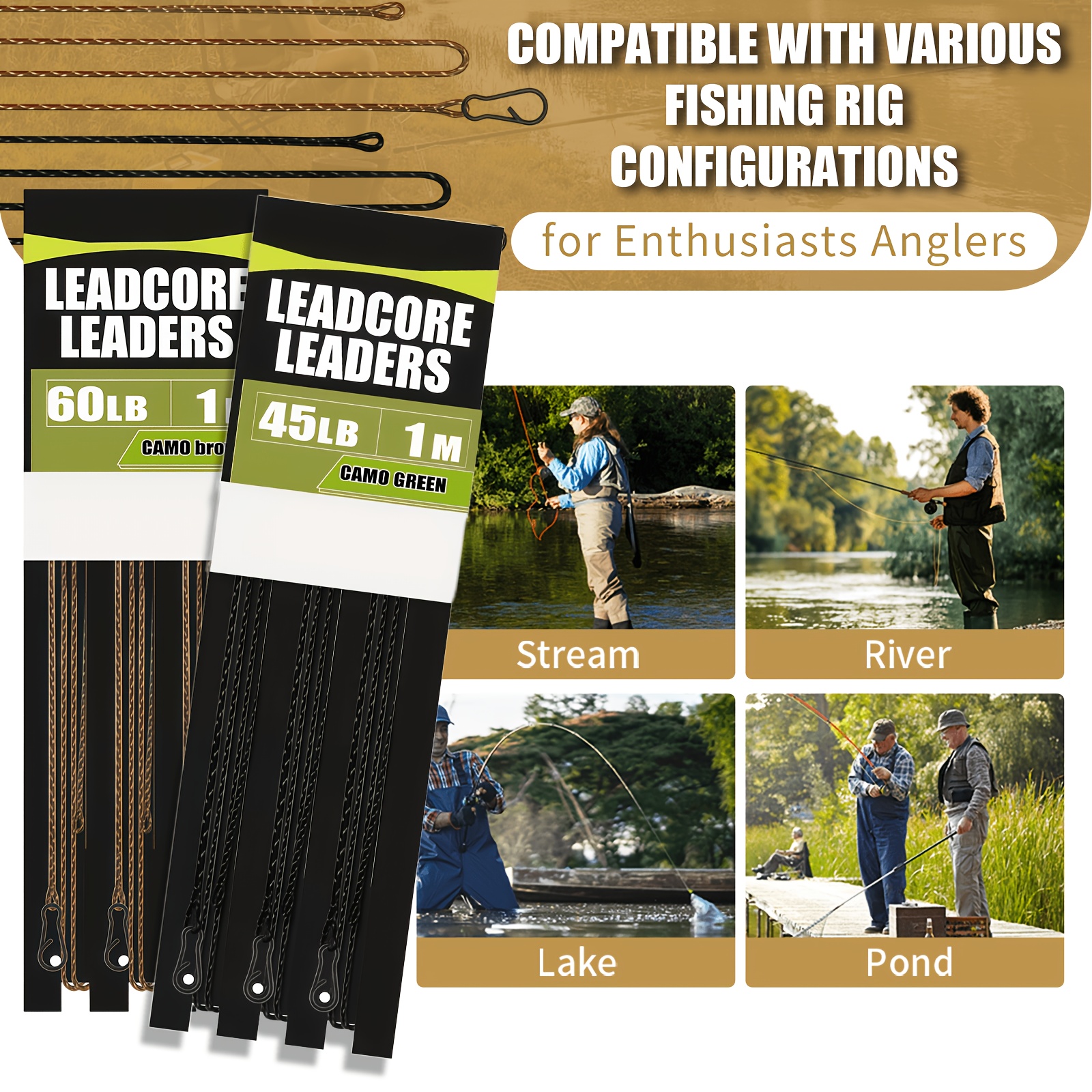 Carp Fishing Leadcore Leaders  - огляд і ціна Leader Line