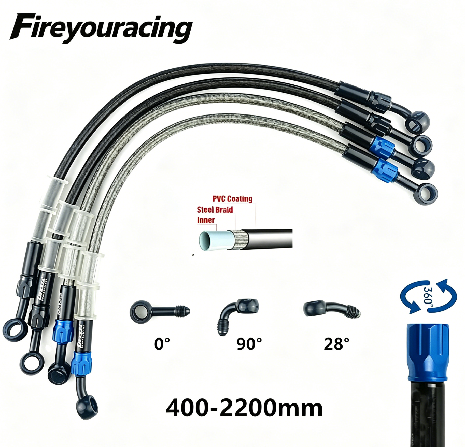 Motorcycle Brake Hose AN3 Brai - огляд і ціна Braided Line
