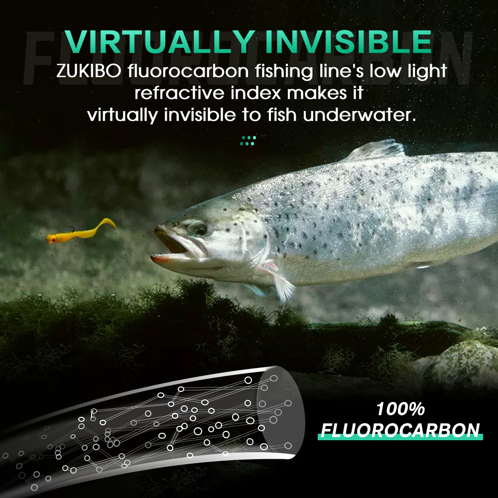 ZUKIBO 100% Fluorocarbon Fishi - огляд і ціна Fluorocarbon Line